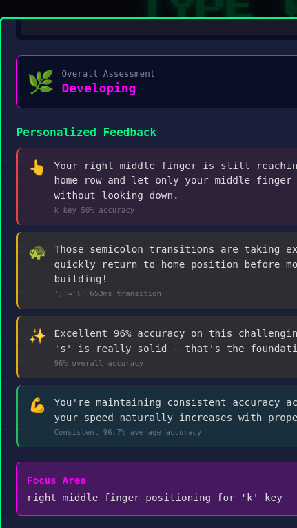 AI typing tutor training concept