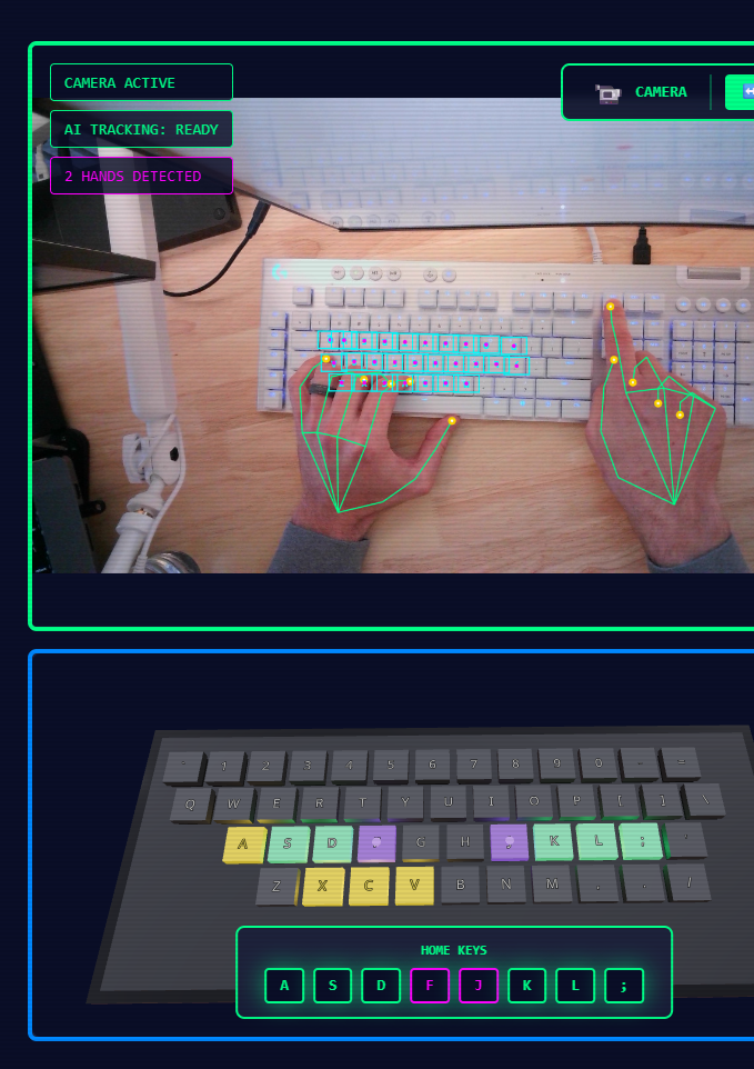 Hand tracking over keyboard from top view